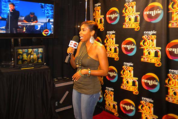 Speaking in Front of a Backdrop