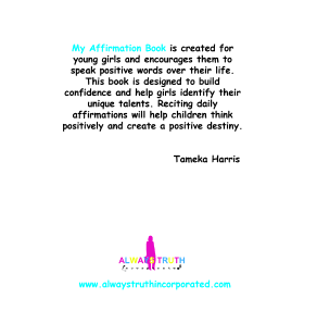 Back Cover of My Affirmation Book